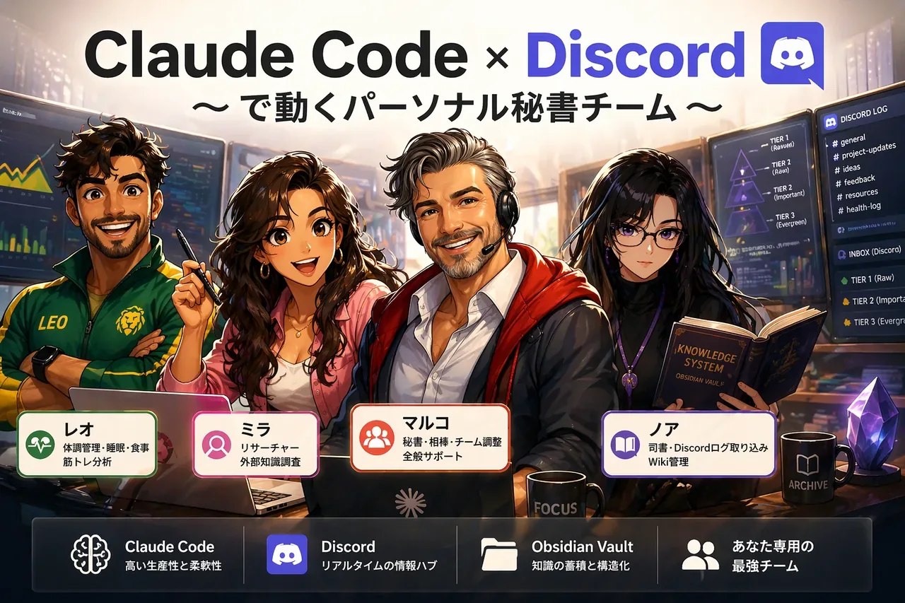 Claude Code × Discord パーソナル秘書チーム